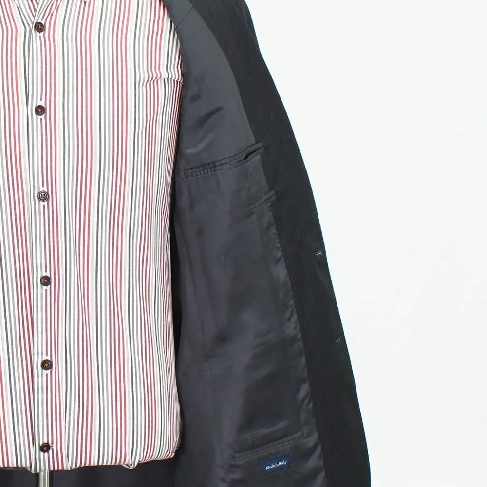 Ralph Lauren Polo 40R Black Solid 2-Button Sport Coat Blazer Jacket P376